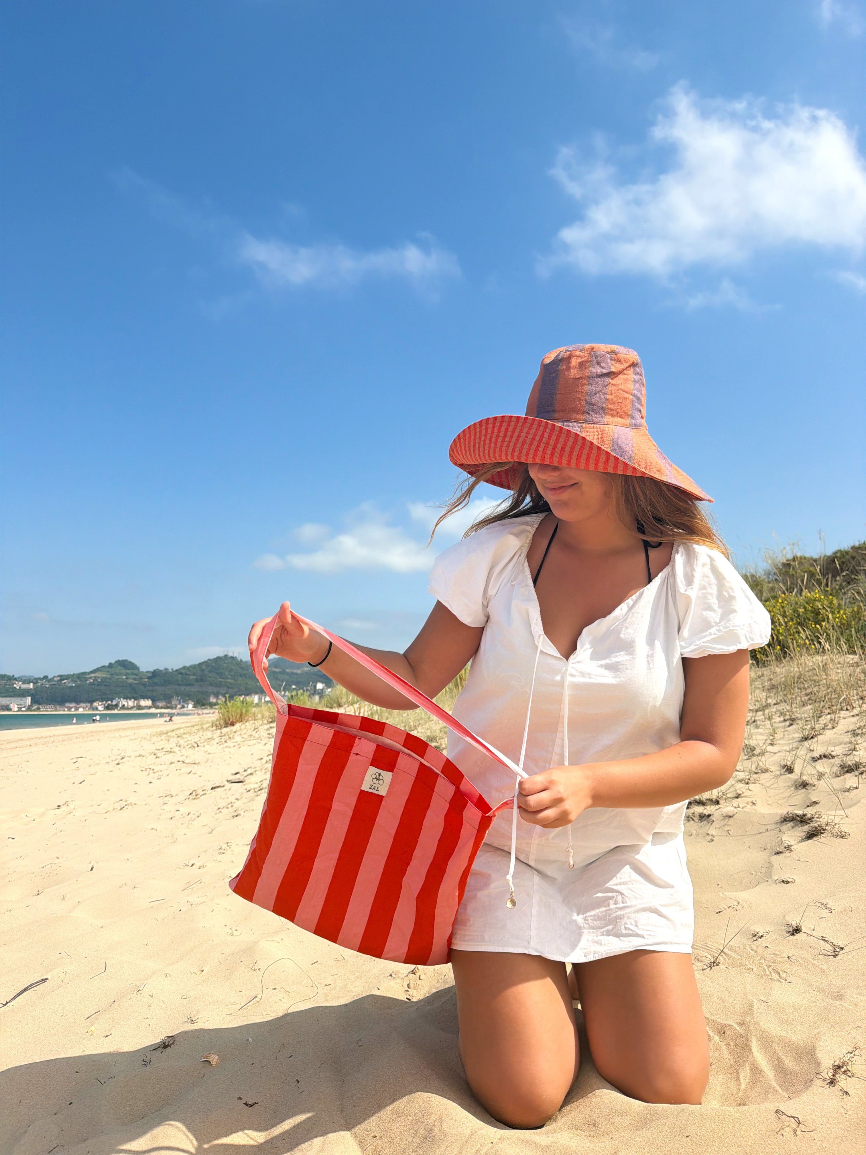 Bolsa de playa - Naranja & Pastel