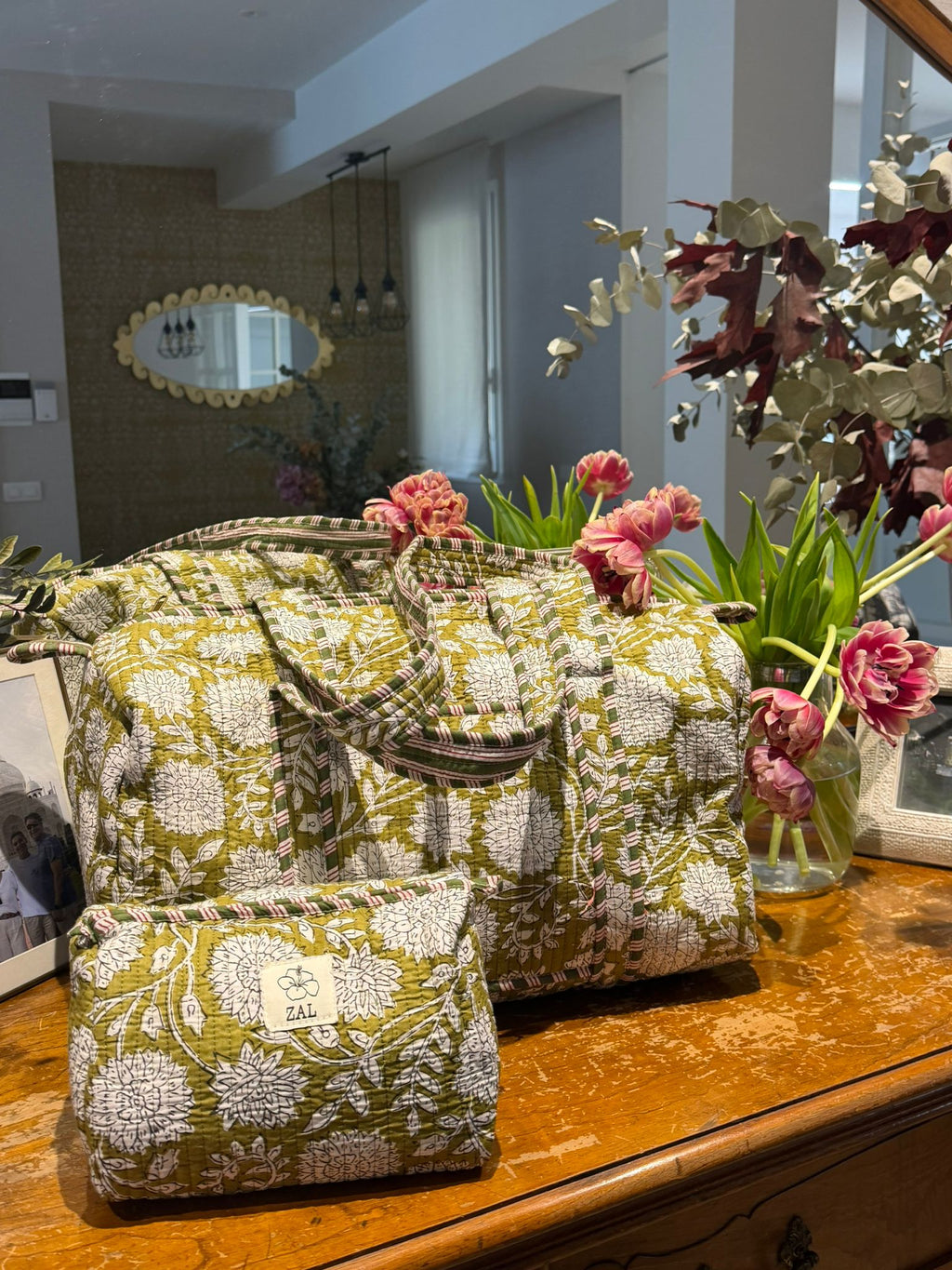 Bolso Viaje - Verde Floral