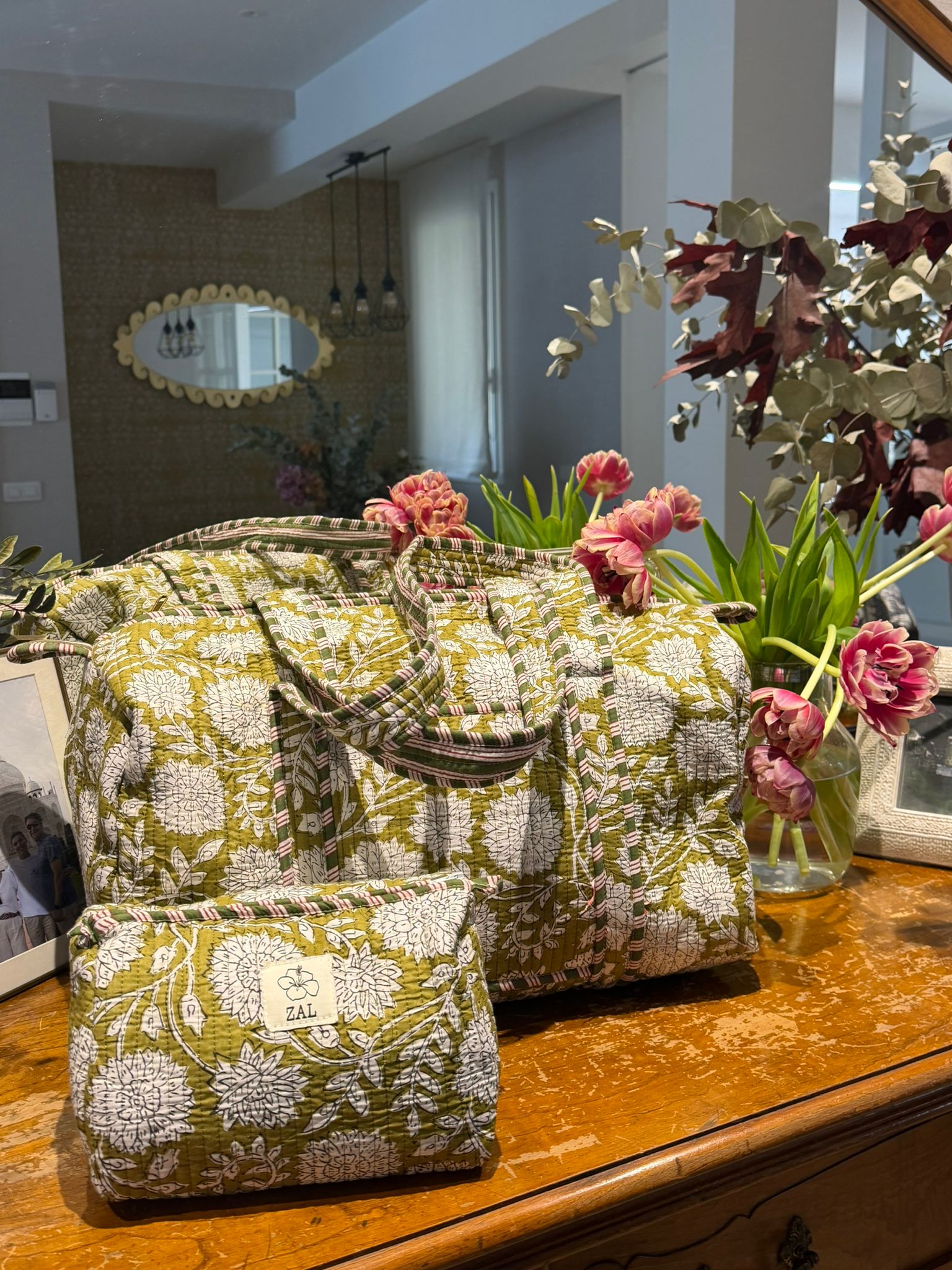Bolso Viaje - Verde Floral